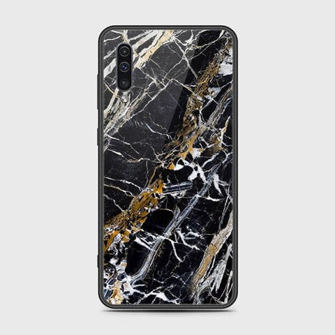 Samsung Galaxy A50s Cover - Black Marble Series - HQ Ultra Shine Premium Infinity Glass Soft Silicon Borders Case