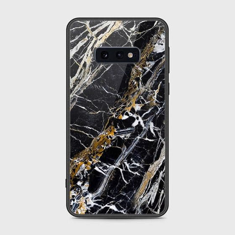 Samsung Galaxy S10e Cover - Black Marble Series - HQ Ultra Shine Premium Infinity Glass Soft Silicon Borders Case