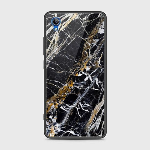 Vivo Y91C Cover - Black Marble Series - HQ Ultra Shine Premium Infinity Glass Soft Silicon Borders Case