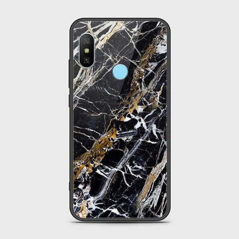 Xiaomi Redmi Note 6 Pro Cover - Black Marble Series - HQ Ultra Shine Premium Infinity Glass Soft Silicon Borders Case