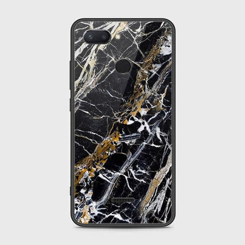 Xiaomi Redmi 6 Cover - Black Marble Series - HQ Ultra Shine Premium Infinity Glass Soft Silicon Borders Case