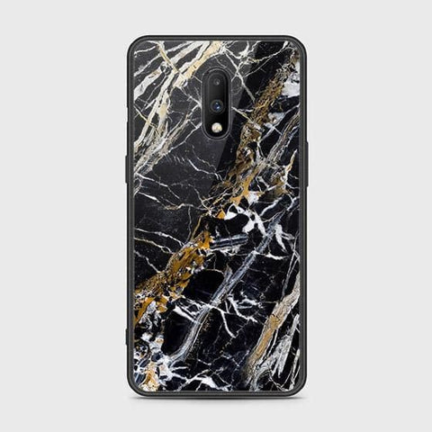 OnePlus 6T Cover - Black Marble Series - HQ Ultra Shine Premium Infinity Glass Soft Silicon Borders Case