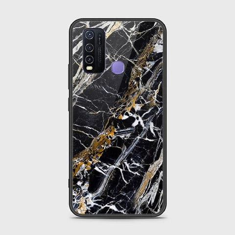 Vivo Y50 Cover - Black Marble Series - HQ Ultra Shine Premium Infinity Glass Soft Silicon Borders Case