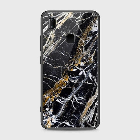 Vivo Y91 Cover - Black Marble Series - HQ Ultra Shine Premium Infinity Glass Soft Silicon Borders Case