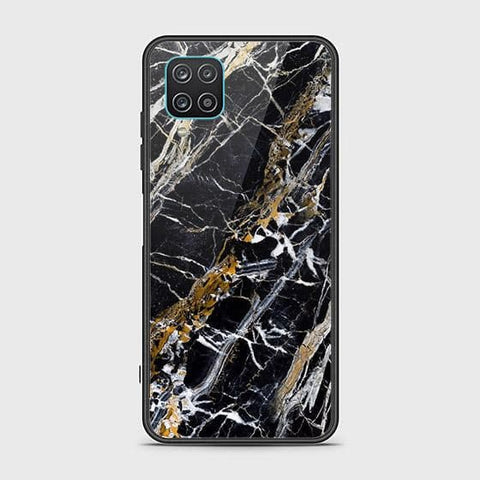 Samsung Galaxy A12 Nacho Cover - Black Marble Series - HQ Ultra Shine Premium Infinity Glass Soft Silicon Borders Case