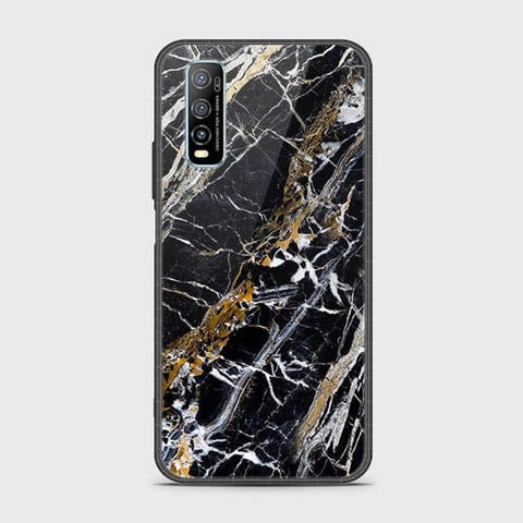 Vivo Y70s Cover - Black Marble Series - HQ Ultra Shine Premium Infinity Glass Soft Silicon Borders Case SuccessActive