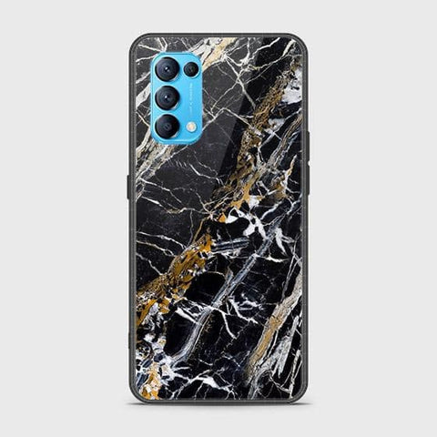 Oppo Find X3 Lite Cover - Black Marble Series - HQ Ultra Shine Premium Infinity Glass Soft Silicon Borders Case SuccessActive