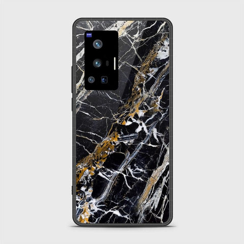 Vivo X70 Pro Cover - Black Marble Series - HQ Ultra Shine Premium Infinity Glass Soft Silicon Borders Case