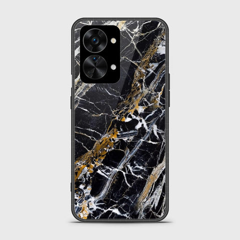 OnePlus Nord 2T Cover - Black Marble Series - HQ Ultra Shine Premium Infinity Glass Soft Silicon Borders Case