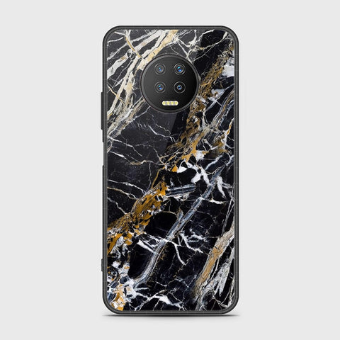 Infinix Note 7 Cover- Black Marble Series - HQ Ultra Shine Premium Infinity Glass Soft Silicon Borders Case