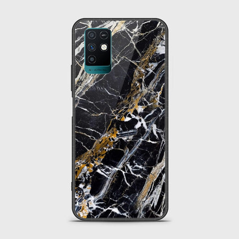 Infinix Note 10 Cover- Black Marble Series - HQ Ultra Shine Premium Infinity Glass Soft Silicon Borders Case