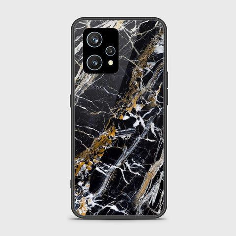 Realme 9 4G Cover- Black Marble Series - HQ Ultra Shine Premium Infinity Glass Soft Silicon Borders Case