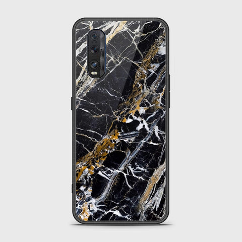 Oppo Find X2 Cover- Black Marble Series - HQ Ultra Shine Premium Infinity Glass Soft Silicon Borders Case