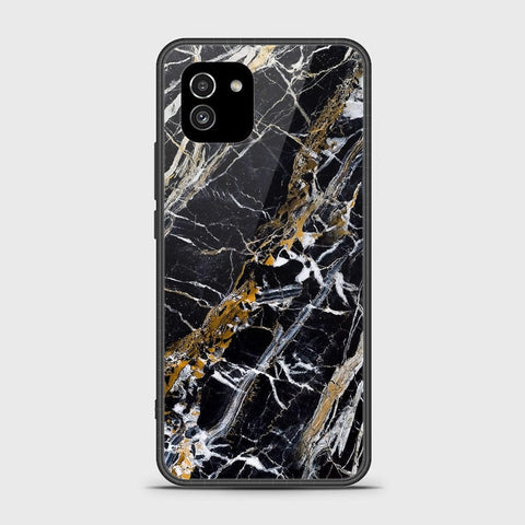 Samsung Galaxy A03 Cover- Black Marble Series - HQ Ultra Shine Premium Infinity Glass Soft Silicon Borders Case