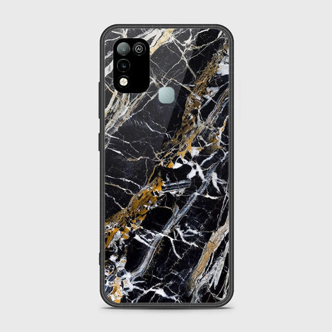 Infinix Hot 11 Play Cover- Black Marble Series - HQ Ultra Shine Premium Infinity Glass Soft Silicon Borders Case