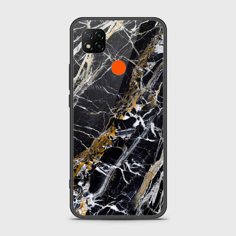 Xiaomi Redmi 9C Cover- Black Marble Series - HQ Ultra Shine Premium Infinity Glass Soft Silicon Borders Case