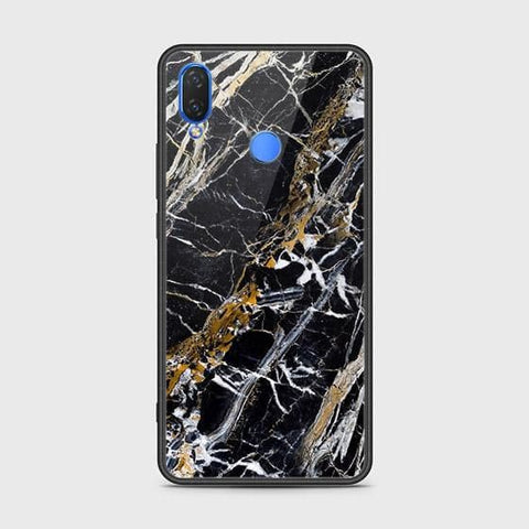 Huawei Y7 Pro 2019 Cover - Black Marble Series - HQ Ultra Shine Premium Infinity Glass Soft Silicon Borders Case