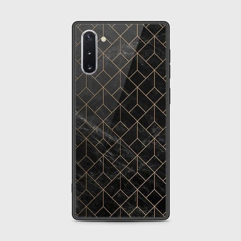 Samsung Galaxy Note 10 Cover - Black Marble Series - HQ Ultra Shine Premium Infinity Glass Soft Silicon Borders Case