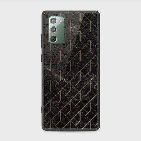 Samsung Galaxy Note 20 Cover - Black Marble Series - HQ Ultra Shine Premium Infinity Glass Soft Silicon Borders Case