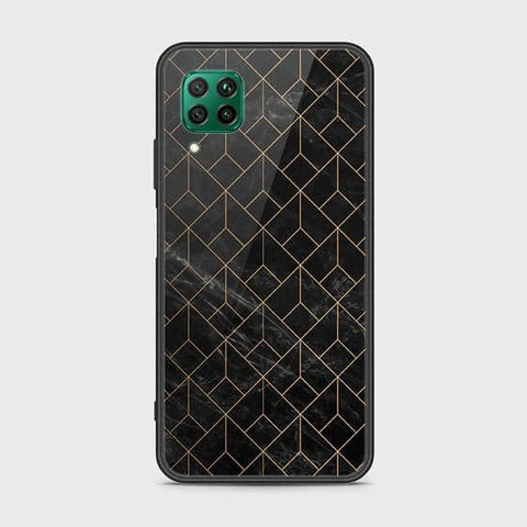 Huawei P40 Lite Cover - Black Marble Series - HQ Ultra Shine Premium Infinity Glass Soft Silicon Borders Case
