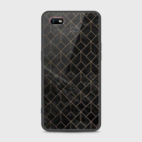 Oppo A1k Cover - Black Marble Series - HQ Ultra Shine Premium Infinity Glass Soft Silicon Borders Case