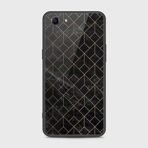 Oppo A1 Cover - Black Marble Series - HQ Ultra Shine Premium Infinity Glass Soft Silicon Borders Case
