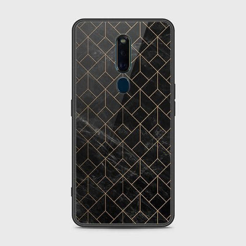 Oppo R19 Cover - Black Marble Series - HQ Ultra Shine Premium Infinity Glass Soft Silicon Borders Case