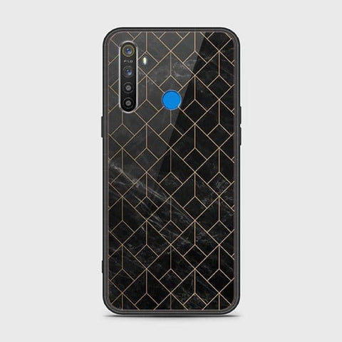 Realme 5s Cover - Black Marble Series - HQ Ultra Shine Premium Infinity Glass Soft Silicon Borders Case