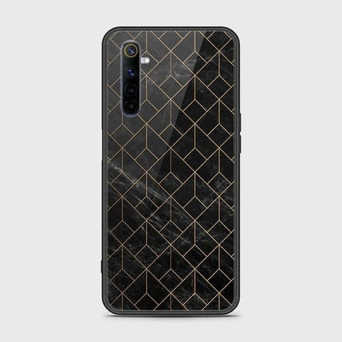 Realme 6 Cover - Black Marble Series - HQ Ultra Shine Premium Infinity Glass Soft Silicon Borders Case