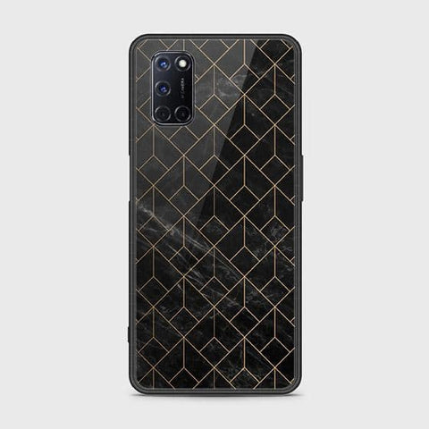 Oppo A52 Cover - Black Marble Series - HQ Ultra Shine Premium Infinity Glass Soft Silicon Borders Case