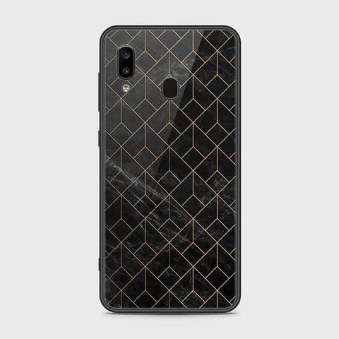 Samsung Galaxy A20 Cover - Black Marble Series - HQ Ultra Shine Premium Infinity Glass Soft Silicon Borders Case