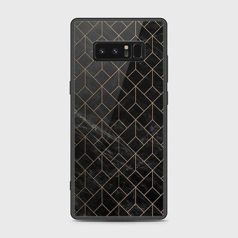 Samsung Galaxy Note 8 Cover - Black Marble Series - HQ Ultra Shine Premium Infinity Glass Soft Silicon Borders Case