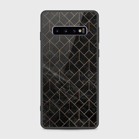 Samsung Galaxy S10 Cover - Black Marble Series - HQ Ultra Shine Premium Infinity Glass Soft Silicon Borders Case