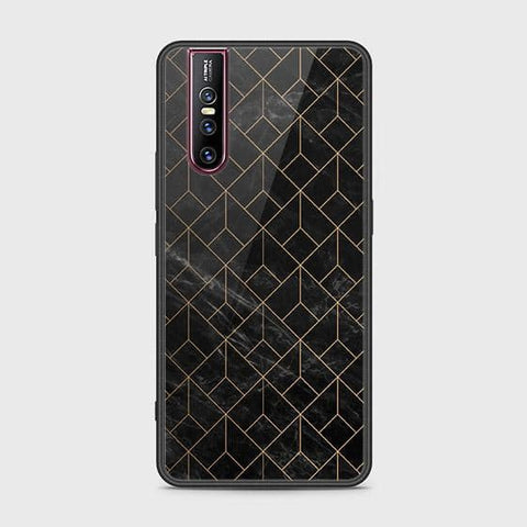 Vivo V15 Pro Cover - Black Marble Series - HQ Ultra Shine Premium Infinity Glass Soft Silicon Borders Case