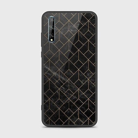 Huawei Y8p Cover - Black Marble Series - HQ Ultra Shine Premium Infinity Glass Soft Silicon Borders Case