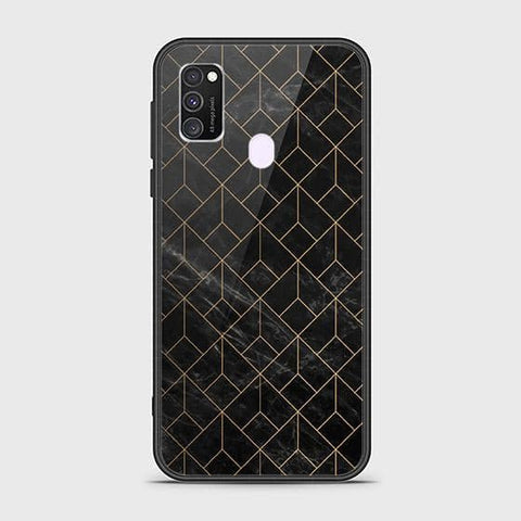 Samsung Galaxy M30s Cover - Black Marble Series - HQ Ultra Shine Premium Infinity Glass Soft Silicon Borders Case