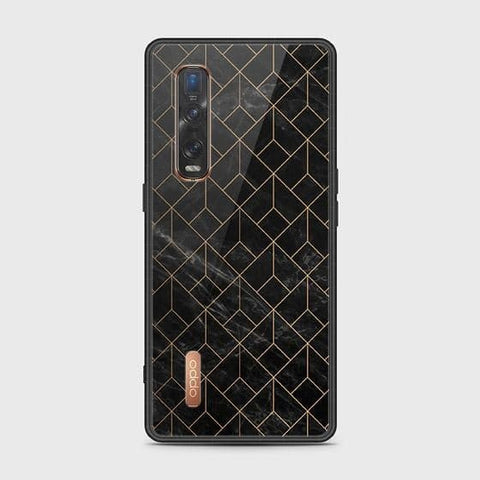 Oppo Find X2 Pro Cover - Black Marble Series - HQ Ultra Shine Premium Infinity Glass Soft Silicon Borders Case