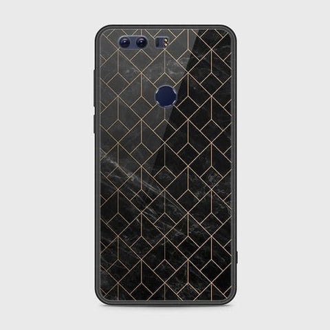 Huawei Honor 8 Cover - Black Marble Series - HQ Ultra Shine Premium Infinity Glass Soft Silicon Borders Case