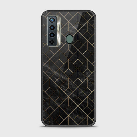 Tecno Camon 17 Cover - Black Marble Series - HQ Ultra Shine Premium Infinity Glass Soft Silicon Borders Case