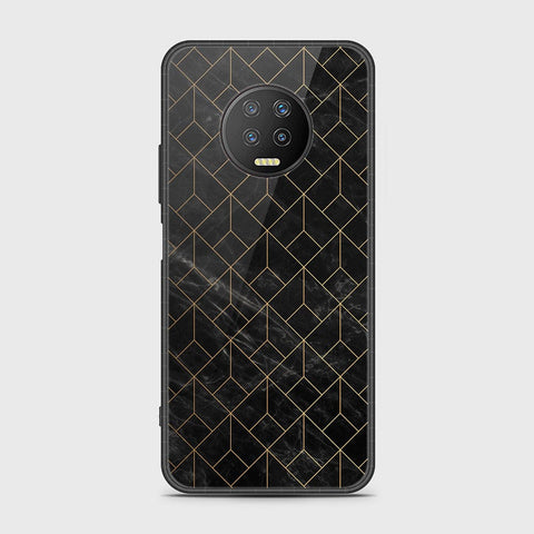 Infinix Note 7 Cover- Black Marble Series - HQ Ultra Shine Premium Infinity Glass Soft Silicon Borders Case