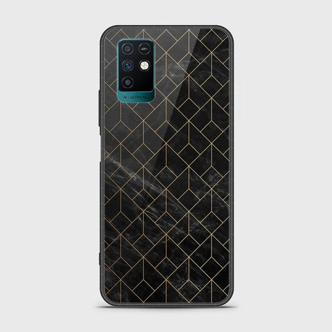 Infinix Note 10 Cover- Black Marble Series - HQ Ultra Shine Premium Infinity Glass Soft Silicon Borders Case