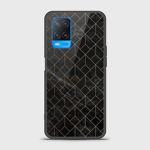 Oppo A54 4G Cover- Black Marble Series - HQ Ultra Shine Premium Infinity Glass Soft Silicon Borders Case