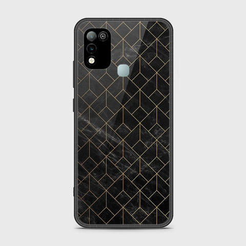 Infinix Hot 11 Play Cover- Black Marble Series - HQ Ultra Shine Premium Infinity Glass Soft Silicon Borders Case