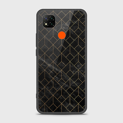 Xiaomi Redmi 9C Cover- Black Marble Series - HQ Ultra Shine Premium Infinity Glass Soft Silicon Borders Case