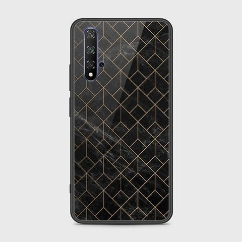 Honor 20 Cover - Black Marble Series - HQ Ultra Shine Premium Infinity Glass Soft Silicon Borders Case