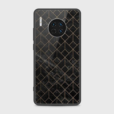 Huawei Mate 30 Cover - Black Marble Series - HQ Ultra Shine Premium Infinity Glass Soft Silicon Borders Case