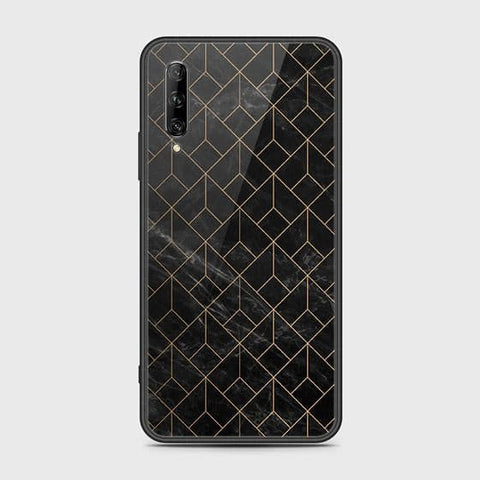 Huawei Y9s Cover - Black Marble Series - HQ Ultra Shine Premium Infinity Glass Soft Silicon Borders Case