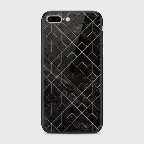 iPhone 7 Plus Cover - Black Marble Series - HQ Ultra Shine Premium Infinity Glass Soft Silicon Borders Case