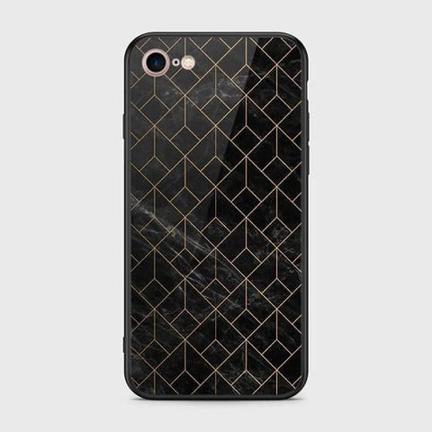 iPhone 8 Cover - Black Marble Series - HQ Ultra Shine Premium Infinity Glass Soft Silicon Borders Case