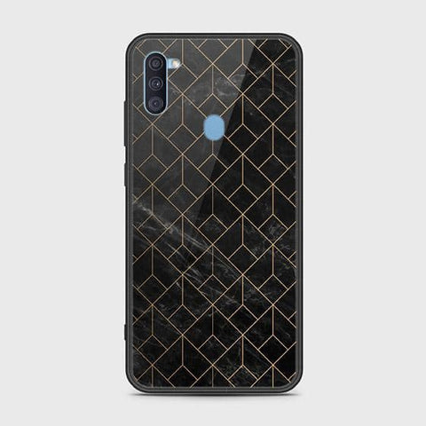 Samsung Galaxy M11 Cover - Black Marble Series - HQ Ultra Shine Premium Infinity Glass Soft Silicon Borders Case
